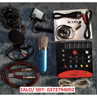 COMBO MIC THU ÂM ISK AT100 VÀ SOUND CARD ICON UPOD PRO TAI NGHE