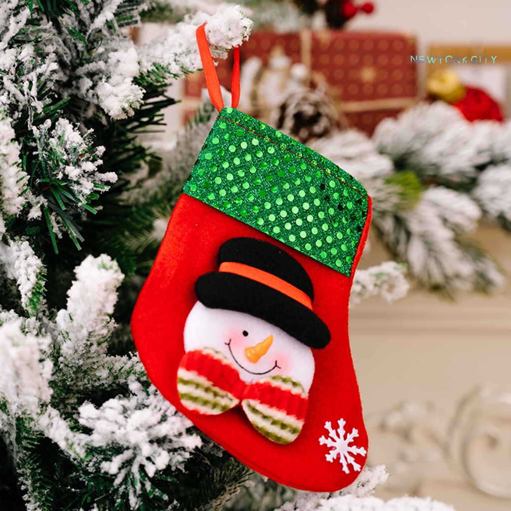 Vớ Họa Tiết Giáng Sinh Đính Kim Sa Lấp Lánh Dễ Thương