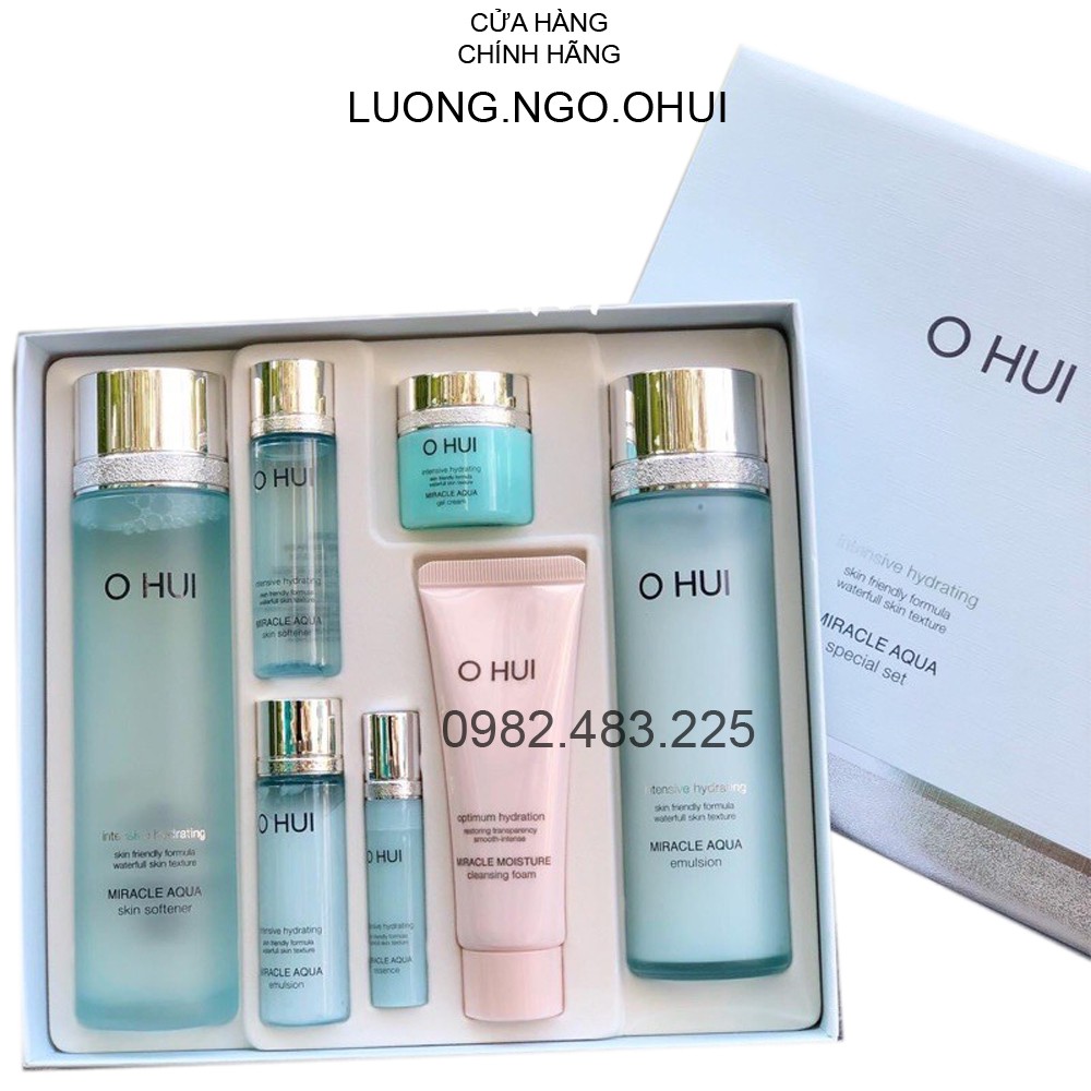 Bộ Dưỡng Dành Cho Da Dầu Ohui Miracle Aqua Special Set 6pcs Phù Hợp Da Thiếu Độ Ẩm, Da Dầu Nhưng Mất Nước,