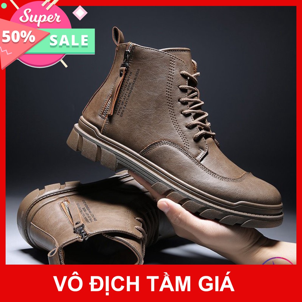 [Hàng Đẹp - FreeShip] Boot Cao Cổ Nam, Giày Cao Cổ Nam Phong Cách Hàn Quốc - Giày Da Bò Thật Cao Cấp - BHành Lỗi 1 Đổi 1 | BigBuy360 - bigbuy360.vn