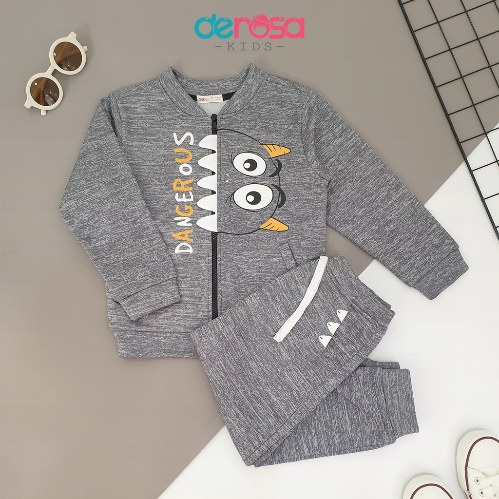 Đồ bộ bé trai bộ quần áo cho bé chất liệu vải nỉ | DEROSA KIDS | 2 - 6 tuổi | AWKD299B