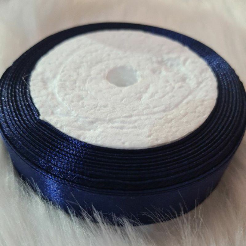 Ruy băng lụa bản 2cm x 22m ( trắng kem, cam dâu, xanh navy, xanh đen, kem nâu )