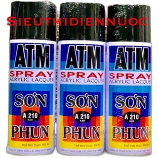 Sơn xịt atm đen bóng - đen mờ