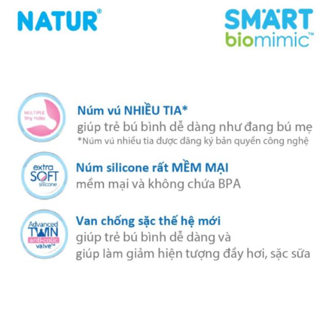 Bính sữa Natur SMART Biomimic 150ml 270ml