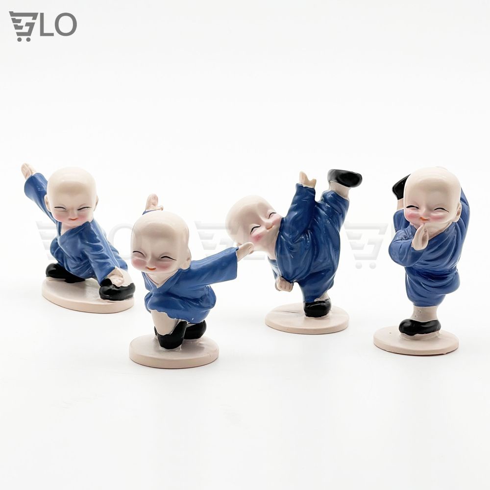 Combo 4 Tượng Chú Tiểu Đánh Võ, Thiếu Lâm Tự Múa Võ La Hán Quyền