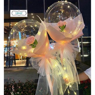 Bong bóng Galaxy trong suốt chất liệu Latex dùng để cắm hoa và trang trí