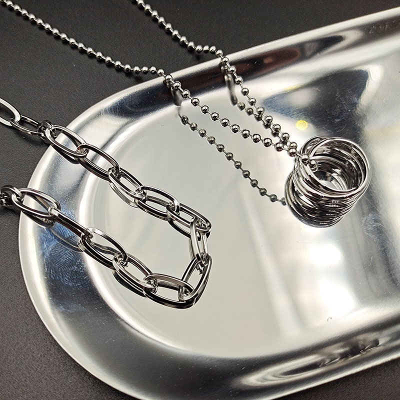 Vòng cổ sợi dây đôi chất liệu kim loại B902