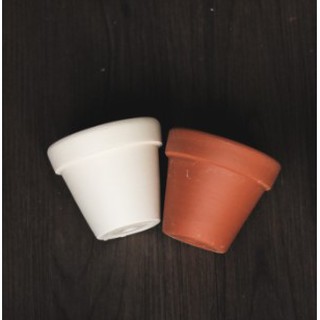 Chậu đất nung Trắng, Nâu Đỏ size 8cm
