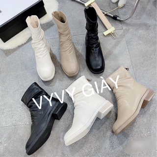 [ĐẠI HẠ GIÁ] Bốt nhăn da mềm L1 cao cấp FULLBOX MIJILI