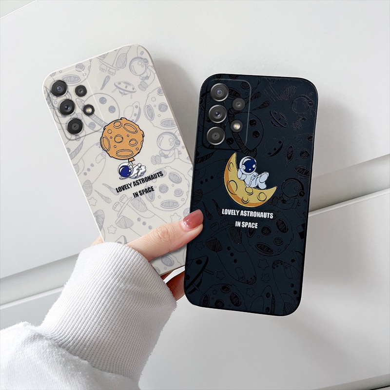 Ốp Điện Thoại Silicon Mềm Hình Phi Hành Gia Cho Samsung Galaxy S21 S22 Plus S20 S21 FE S10 Plus A52 A72 A53 A32 A22 A12 A51 A71