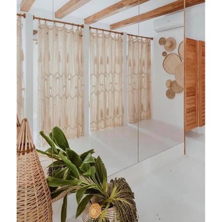Rèm cửa macrame vintage màu ngà 02