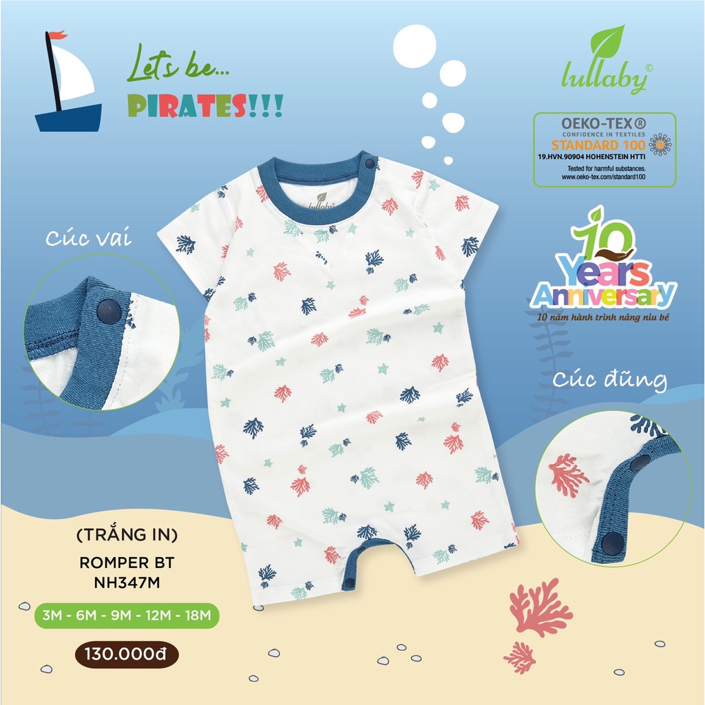 Romper bé trai, bé gái cotton Lullaby