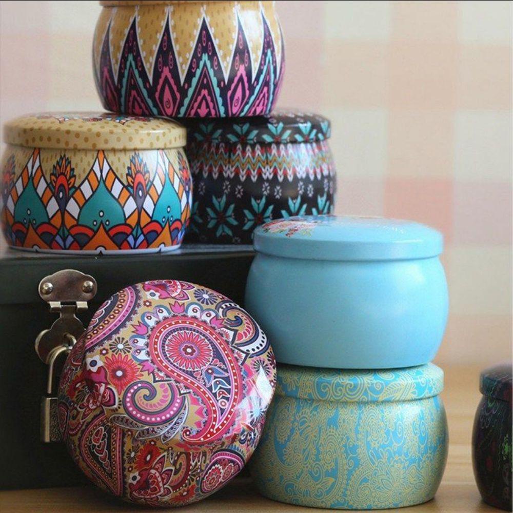 KUNHEV Hộp Thiếc Mạ Thiếc Đựng Trà / Kẹo / Trang Sức In Họa Tiết Hoa Hồng Xinh Xắn Tiện Dụng