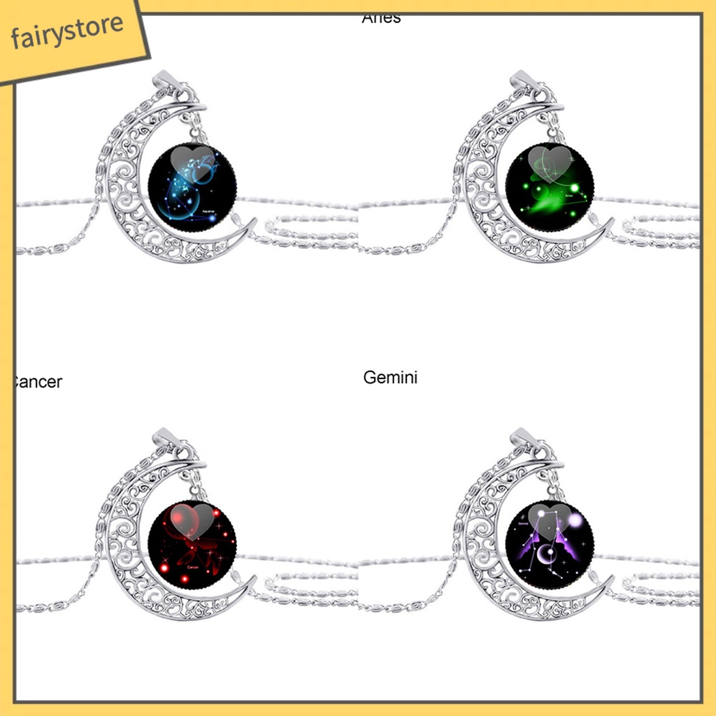 Dây Chuyền Mặt Hình Mặt Trăng Và 12 Chòm Sao Thiết Kế Ấn Tượng
