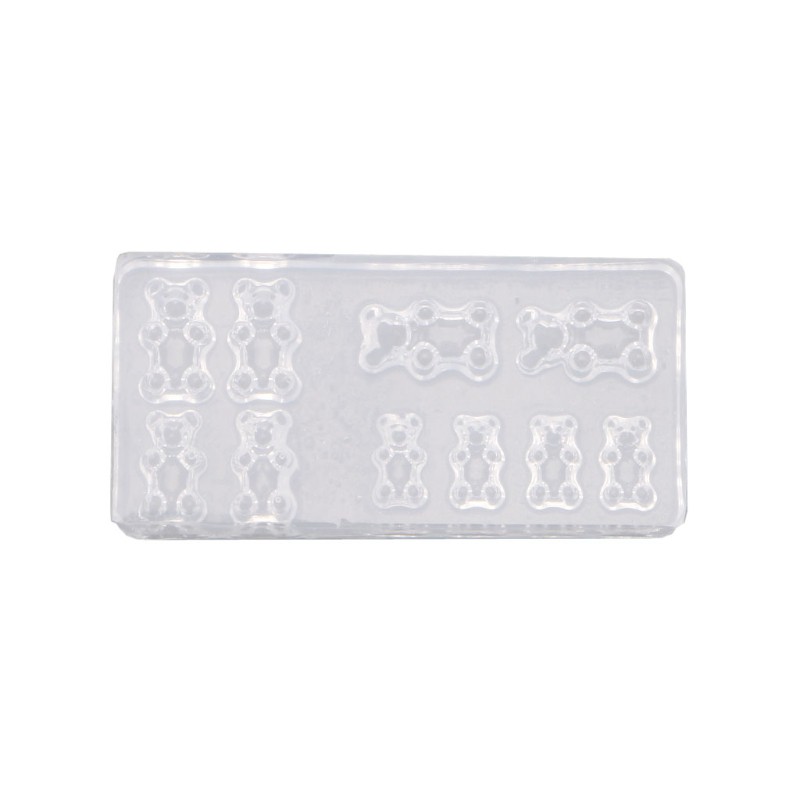 Set 5 khuôn silicon để tạo hình phụ kiện gấu dễ thương trang trí móng nghệ thuật