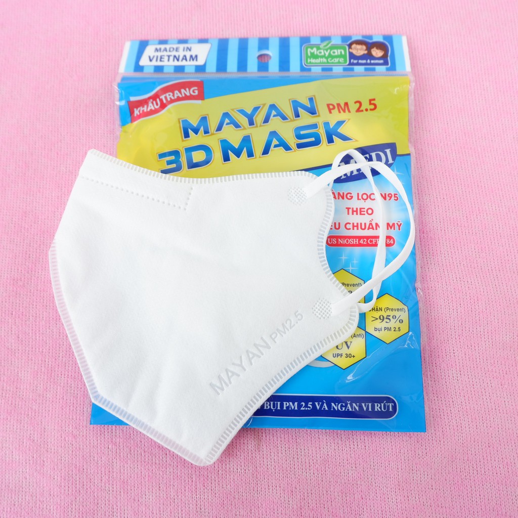 Khẩu Trang y tế 3D MAYAN Mask Pm2.5 Medi, Màng Lọc N95, Túi 5 cái đủ màu, người lớn trẻ em NPP Shoptido | BigBuy360 - bigbuy360.vn