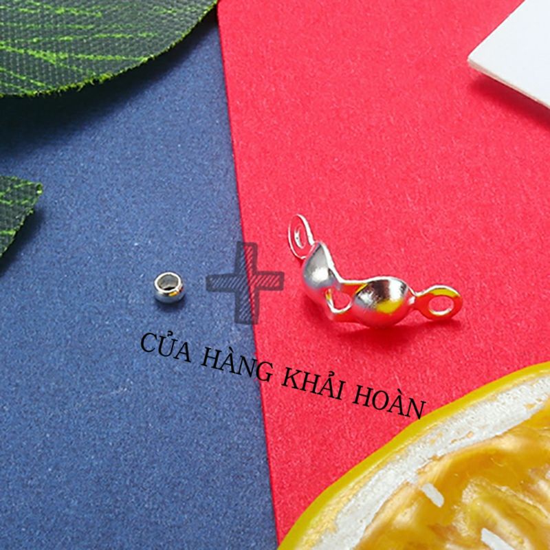 DIY Kẹp Vỏ Sò kim loại kết nối đầu dây Làm vòng cổ, vòng tay , 1 Gói 50 chiếc