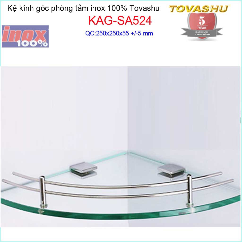 Kệ kính góc nhà tắm, kệ kiếng phòng tắm Tovashu KAG-SA524