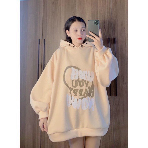 Áo Hoodie Nỉ Bông in WISH NOW Form Rộng Basic Nam Nữ Unisex Phong Cách THU ĐÔNG Ulzzang NUPAKACHI