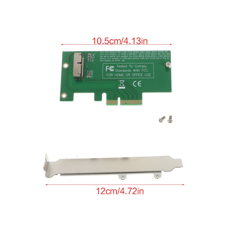 Utake Adapter Card to PCI-E X4 for 2013 2014 2015 apple MacBook Air A1465 A1466 SSD WS