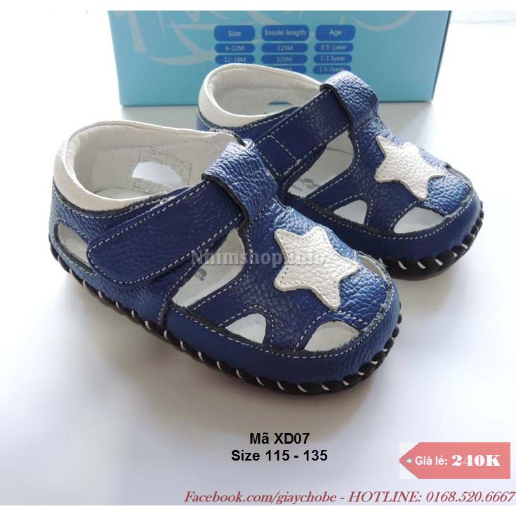 Dép sandal  cho bé tập đi 0 - 6 tháng XD07
