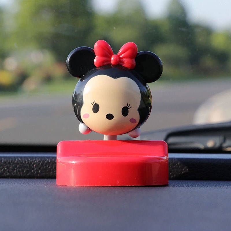 Creative Cute Mickey Minnie Dashboard Ornament Decoration Bobblehead for Car Beautiful Interior Design High-End Female Auto department store supplies