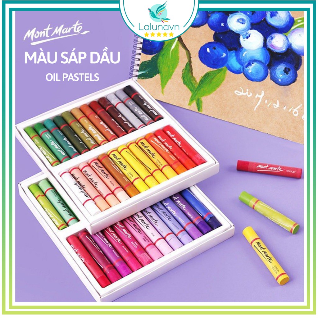 Màu sáp dầu cao cấp MONT MARTE của ÚC bộ 12/24/36/48 màu-Oil Pastels Lalunavn -B81