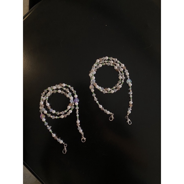 Dây đeo khẩu trang ngọc mix pha lê