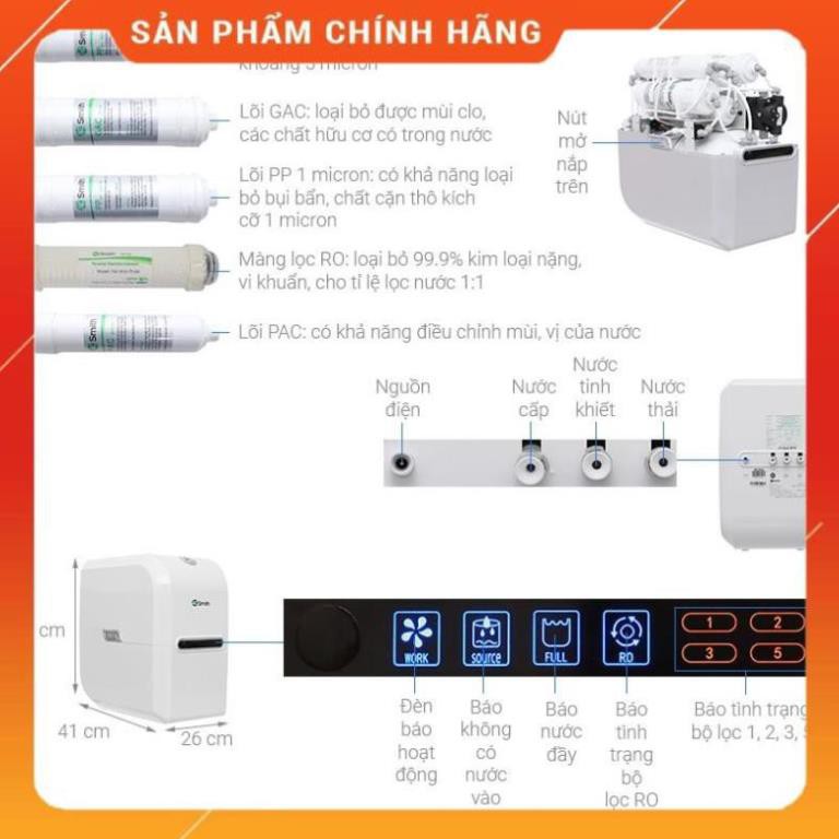 Máy lọc nước AOSmith RO AR75-A-S-1E, đèn led cảnh báo, hiển thi, iRO-ESM, vòi nước sang trọng 24/7