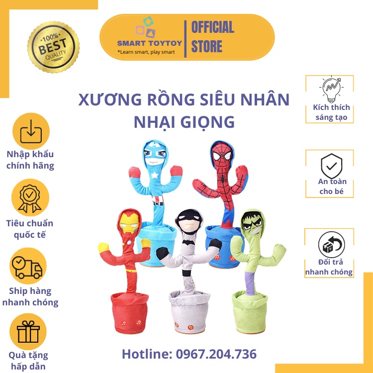 Xương rồng nhảy múa siêu nhân biết nói tiếng việt, cây xương rồng siêu nhân biết hát nhại tiếng đồ chơi nhại giọng