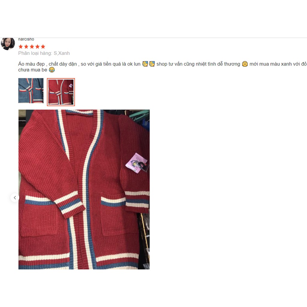 (SẴN) Áo khoác len cardigan nữ dày dặn thời trang thu đông A00074 | BigBuy360 - bigbuy360.vn