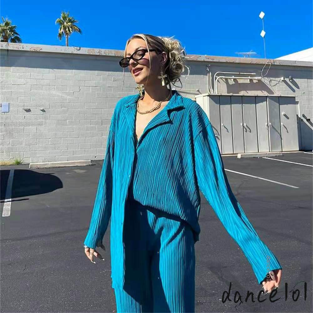 Set Áo Sơ Mi Tay Dài Có Nút &amp; Quần Dài Nhảy Múa 1O1 Cho Nữ