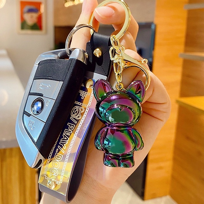 Móc khóa hình chú cún hoạt hình bằng acrylic nhiều màu sắc dễ thương