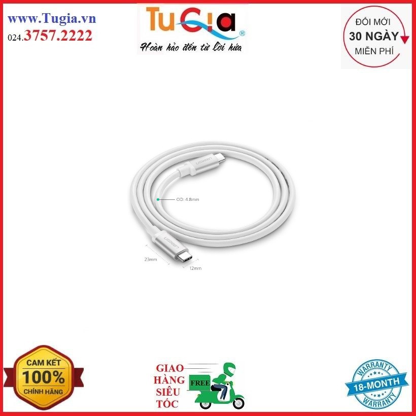 Cáp USB Type C to USB Type C sạc, truyền dữ liệu dài 1m Ugreen 60518