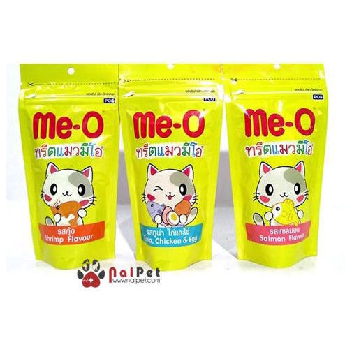 [Mã PET50K giảm Giảm 10% - Tối đa 50K đơn từ 250K] Đồ Ăn Vặt Bánh thưởng Vị Cá Hồi Cái Ngừ Tôm Cho Mèo MeO Gói 50g