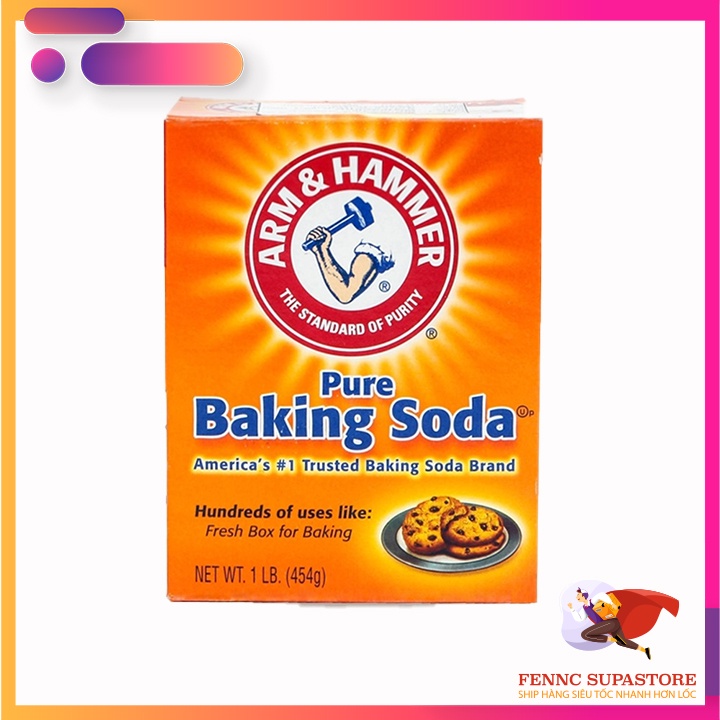 Bột Baking Soda Arm &amp; Harmer 🥝FREESHIP🥝Baking Soda làm trắng răng, làm bánh, tẩy tế bào chết, tẩy rửa 454g