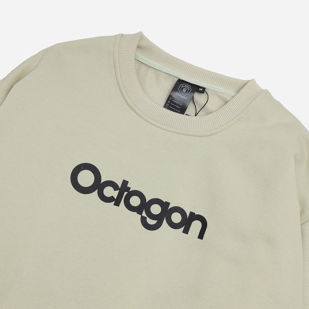 Áo Sweater Form Rộng OCTAGON ESSENTINAL Nỉ Bông Màu Xanh Đậu