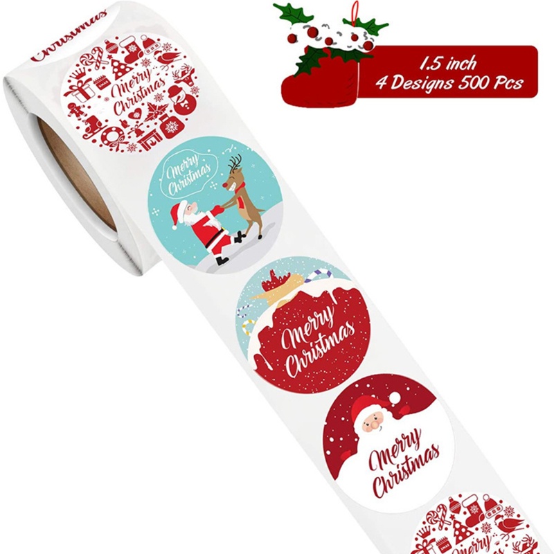 Cuộn 500 Sticker Dán Trang Trí Giáng Sinh