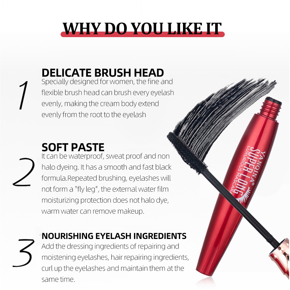 (Hàng Mới Về) Mascara Cọ Silicone Uốn Cong Làm Dày Và Dài Mi