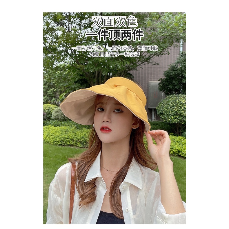 Mũ Vành Rộng Hở Đầu Chống Tia Uv Phong Cách Hàn Quốc Thời Trang Mùa Hè