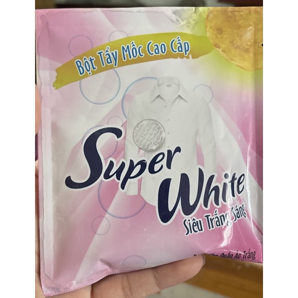 Combo Bột tẩy quần áo SUPPER WHITE- tẩy mốc,tẩy vết ố bẩn quần áo (Bao bì mới)