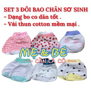 Set 3 đôi bao chân cho bé sơ sinh hotga