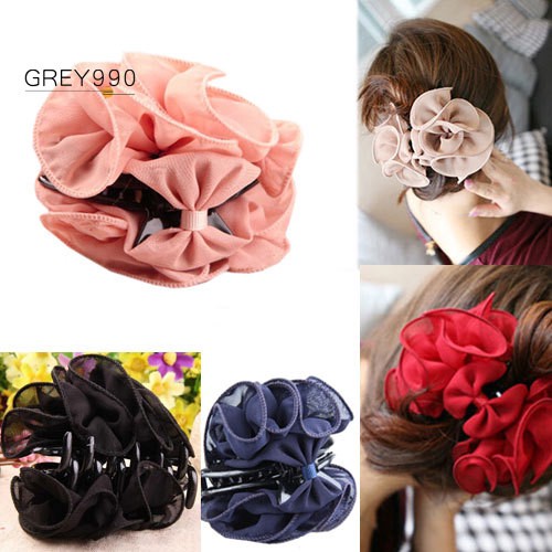 Kẹp tóc hoa vải chiffon