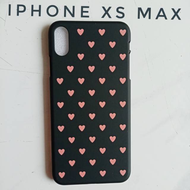 Ốp Lưng Cứng Họa Tiết Trái Tim Màu Hồng / Đen Cho Iphone Xs Max