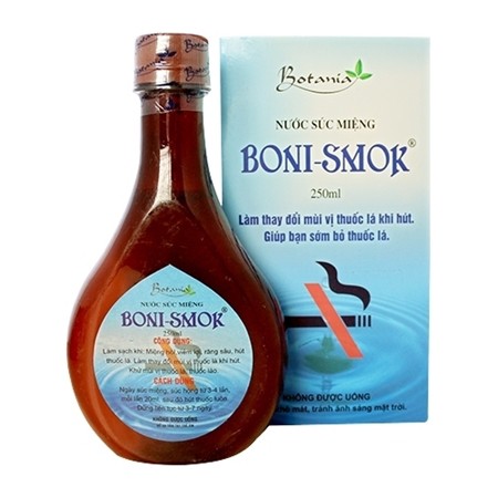 Boni-smok- Nước súc miệng cai thuốc lá giúp làm sạch miệng, chống hôi miệng, phòng viêm lợi, ngừa sâu răng