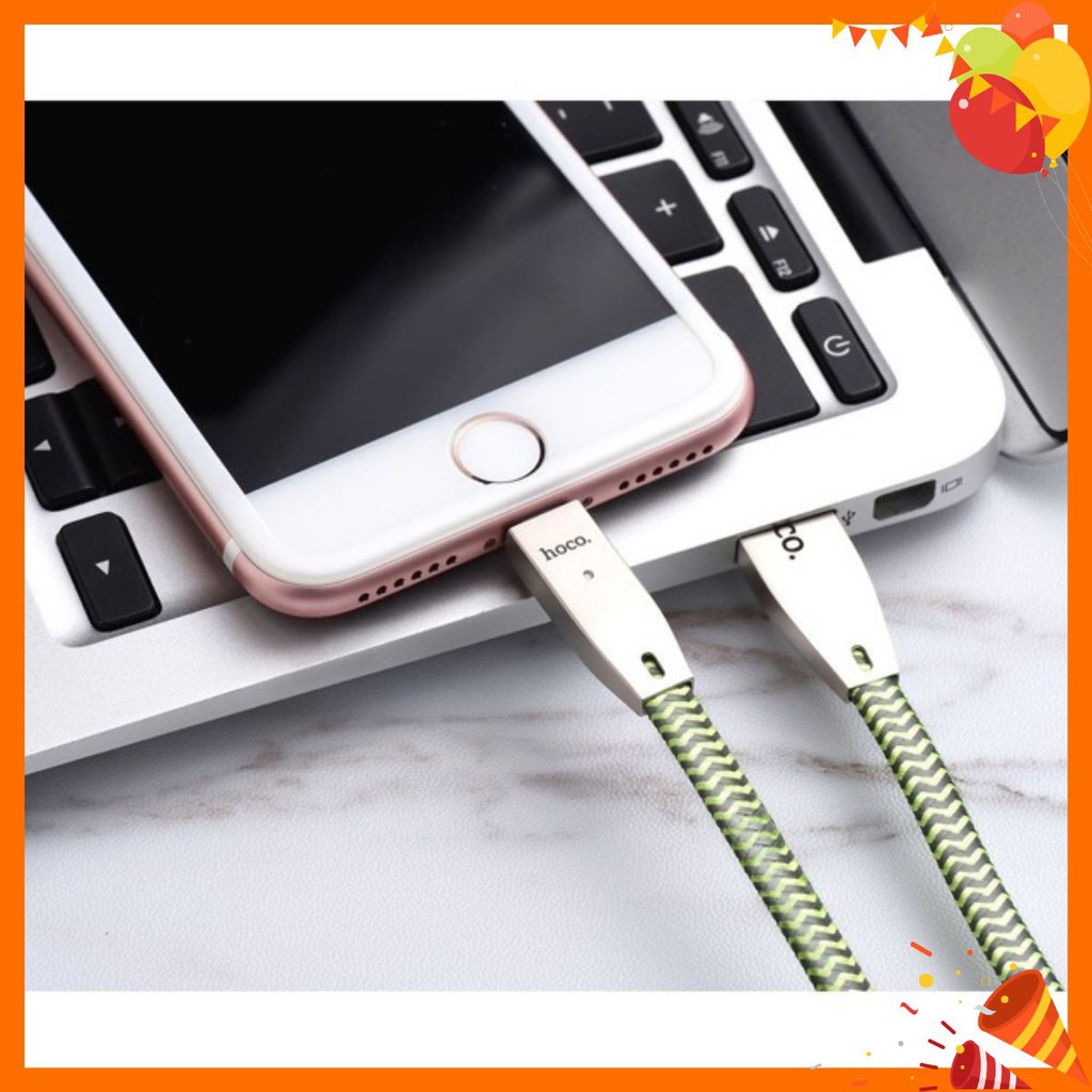 Cáp Sạc Tự Ngắt Hoco. U11 (1M2) 2.4A Khi Pin Đầy Chính Hãng IP - IPad   ✓ Bảo Hành 6 Tháng