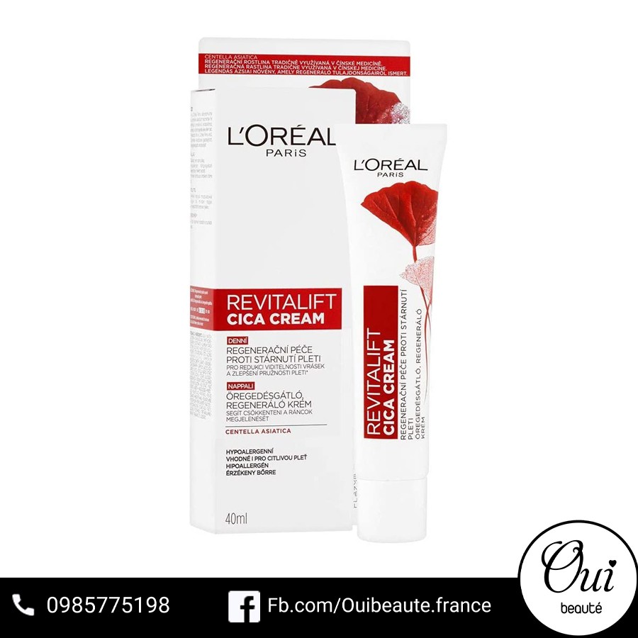 Kem phục hồi da lão hóa loreal revitalift cica cream 40ml Ouibeaute