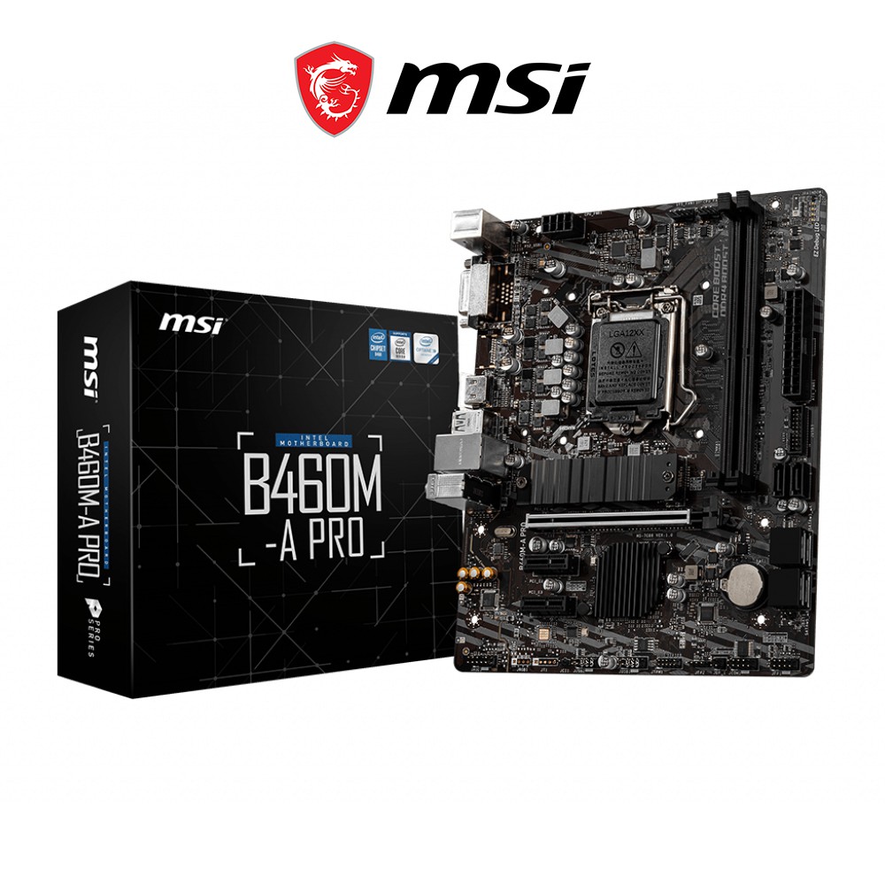 Bo mạch chủ MSI B460-A PRO Hỗ Trợ 4K Intel B460, Socket 1200, m-ATX, 2 khe RAM DDR4