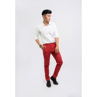 Quần Kaki Nam Thun - Đỏ Đô