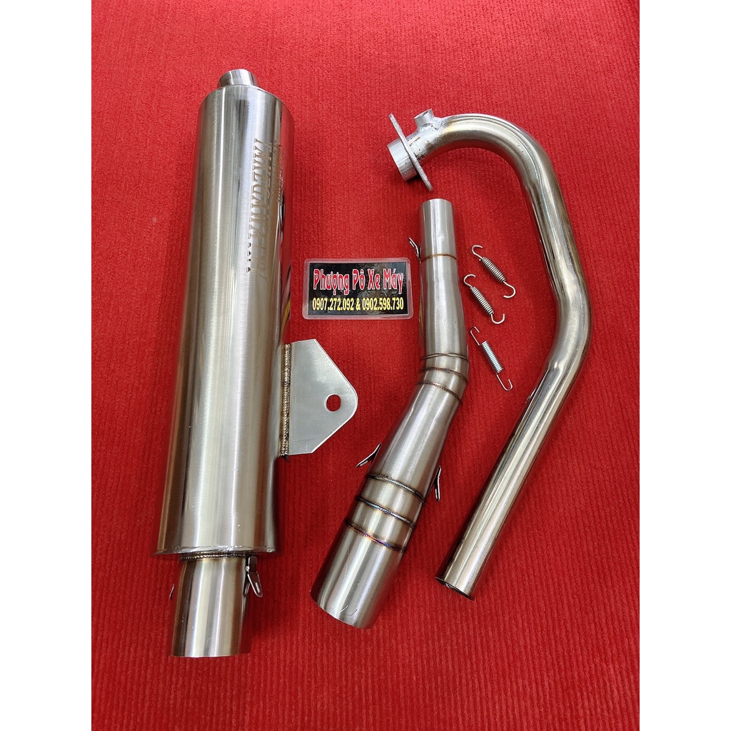 COMBO 1 SET Pô lon CBR full INOX 304 + CỔ 2 KHÚC dành cho mọi XE MÁY